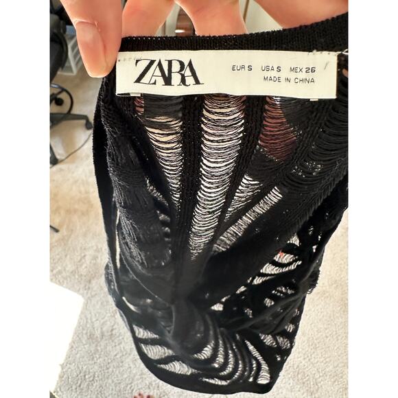 Zara black see-through tank top, size S - Picture 9 of 11